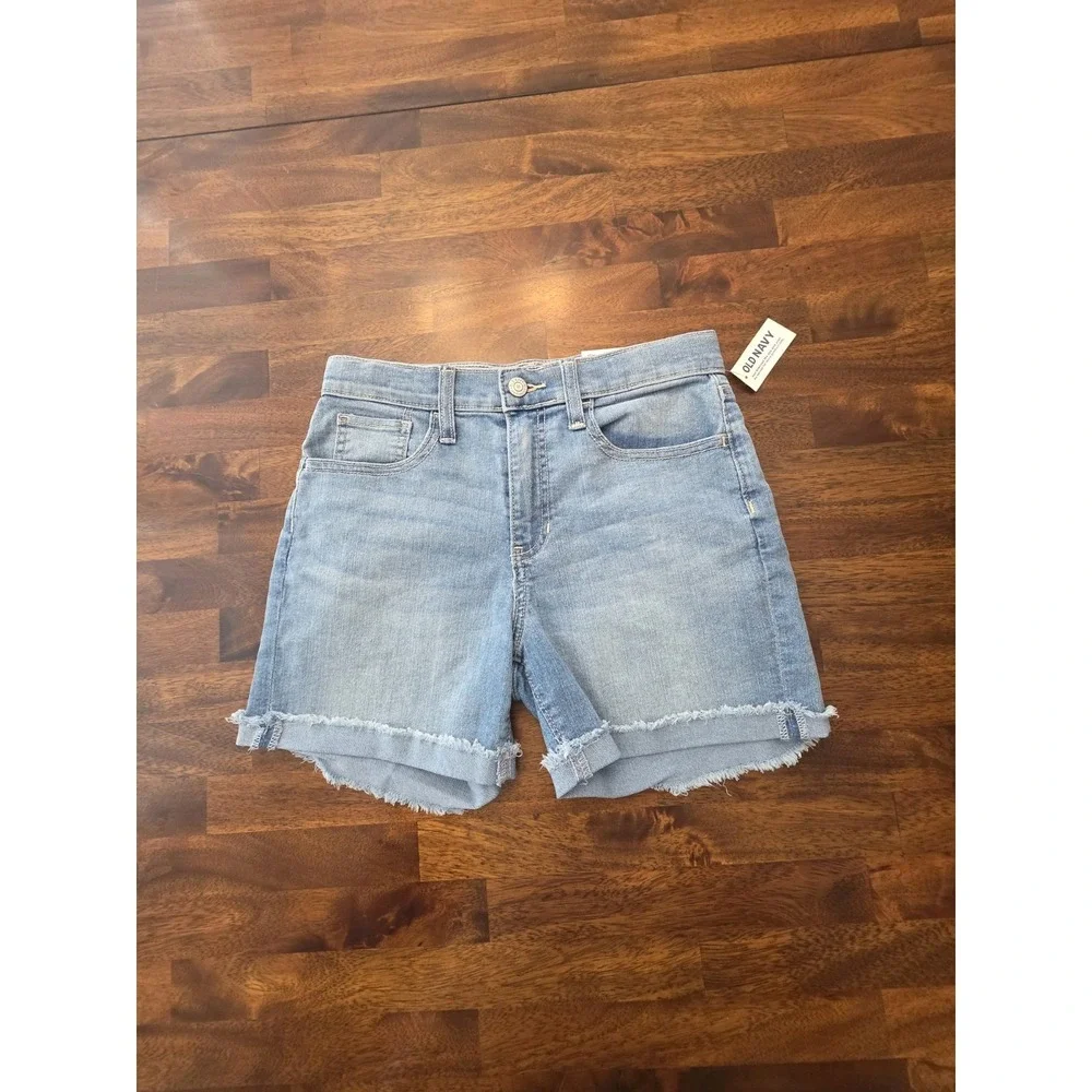 Old Navy Girls Denim Cut Off Shorts Size 14 Stretch Waiste New With Tag Sku 11